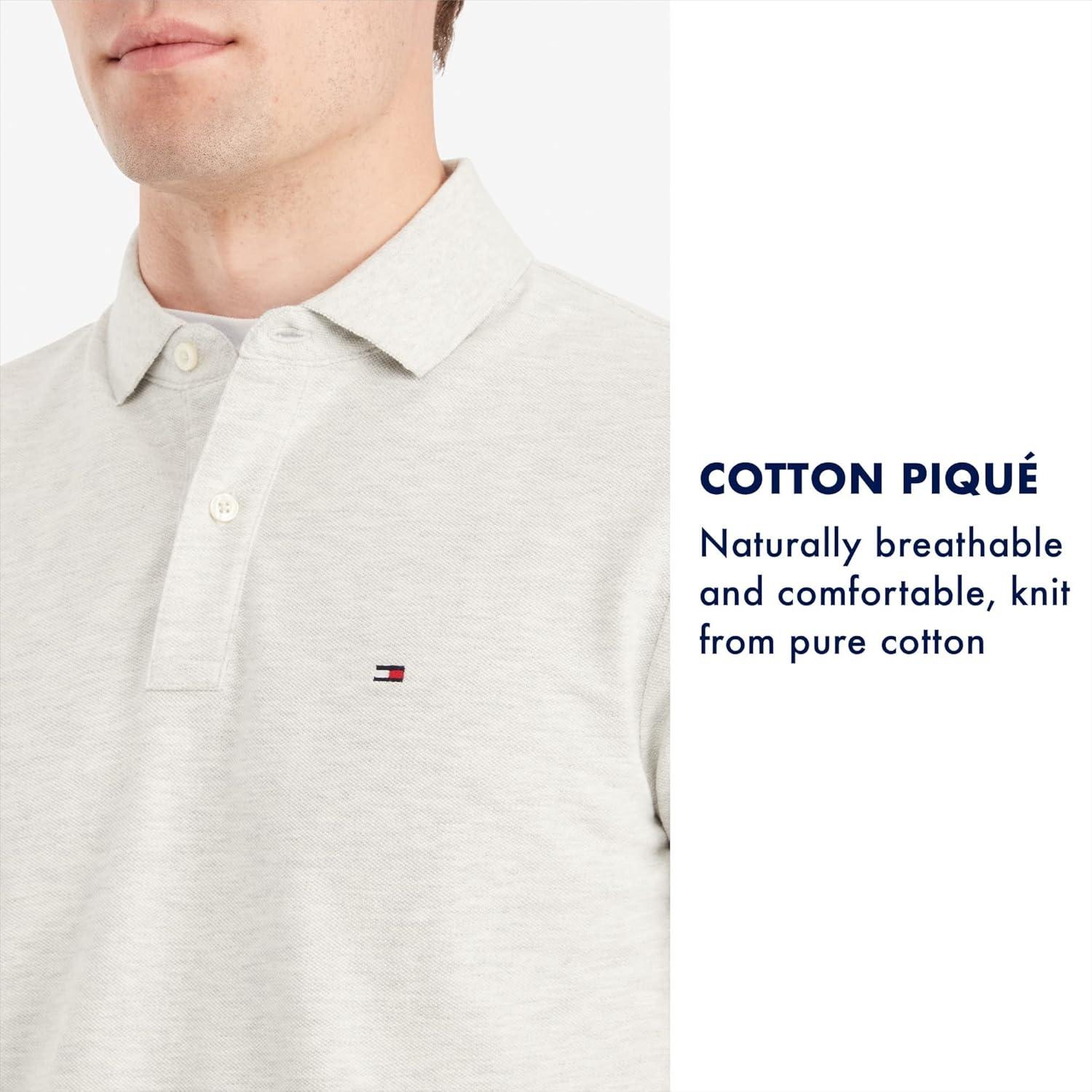 imageTommy Hilfiger Mens Short Sleeve Cotton Pique Polo Shirt in Regular FitBrilliant Blue