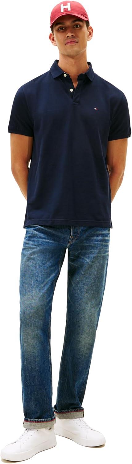 imageTommy Hilfiger Mens Short Sleeve Cotton Pique Polo Shirt in Regular FitClassic Navy