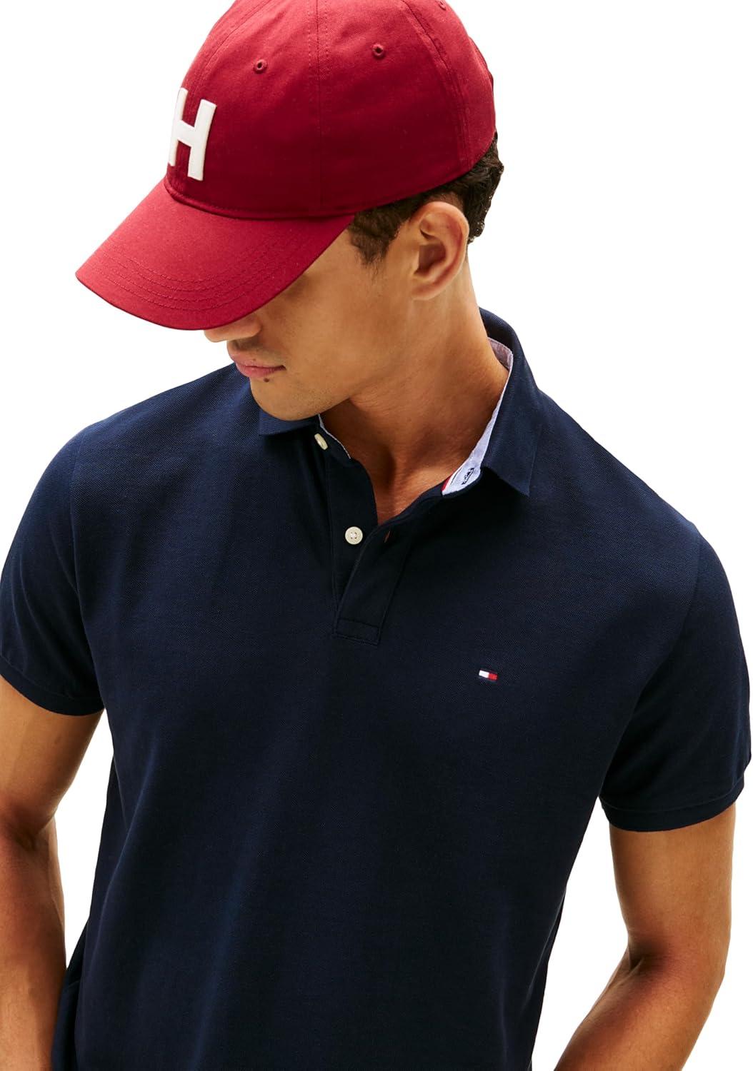 imageTommy Hilfiger Mens Short Sleeve Cotton Pique Polo Shirt in Regular FitClassic Navy