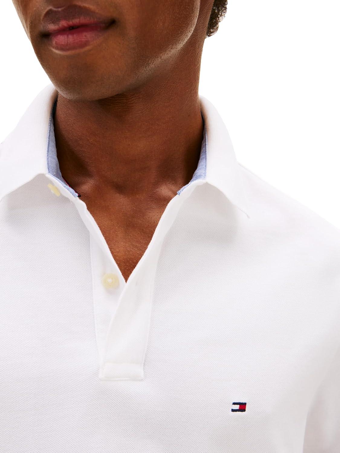 imageTommy Hilfiger Mens Short Sleeve Cotton Pique Polo Shirt in Regular FitClassic White