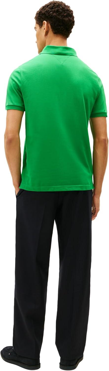 imageTommy Hilfiger Mens Short Sleeve Cotton Pique Polo Shirt in Regular FitFern Green