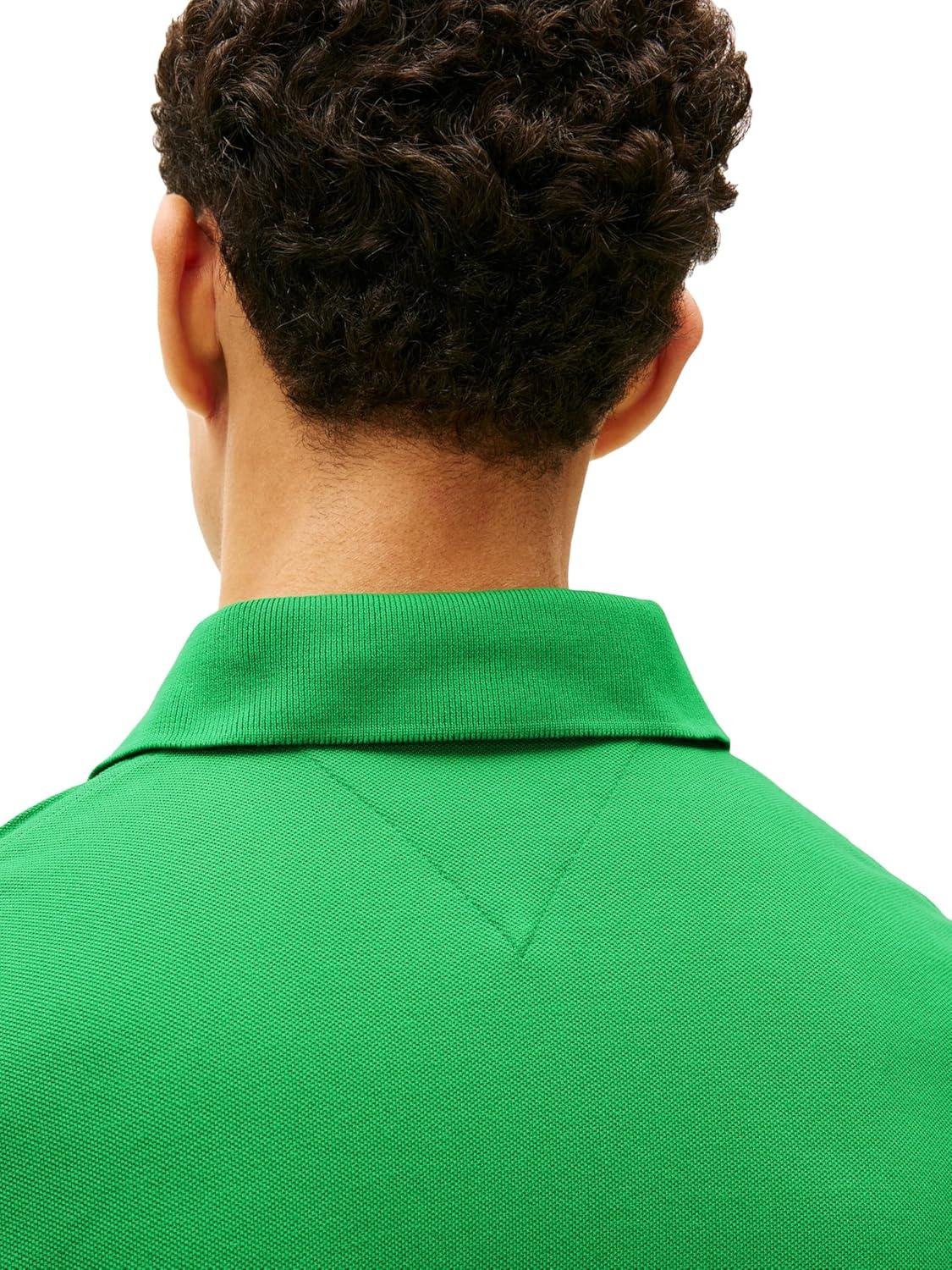imageTommy Hilfiger Mens Short Sleeve Cotton Pique Polo Shirt in Regular FitFern Green