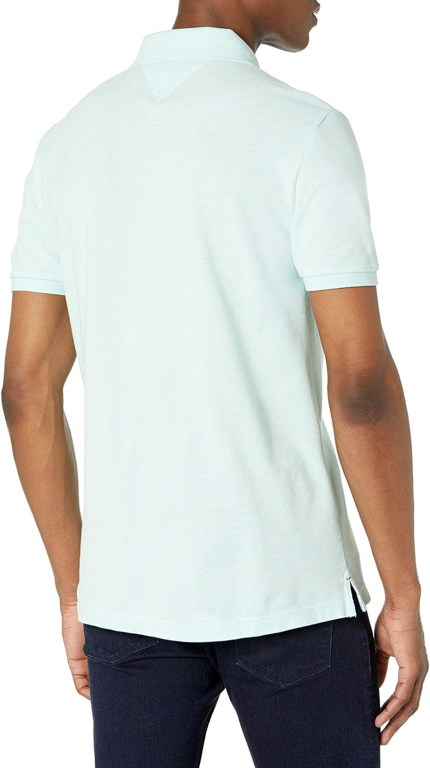 imageTommy Hilfiger Mens Short Sleeve Cotton Pique Polo Shirt in Regular FitGreen Heather