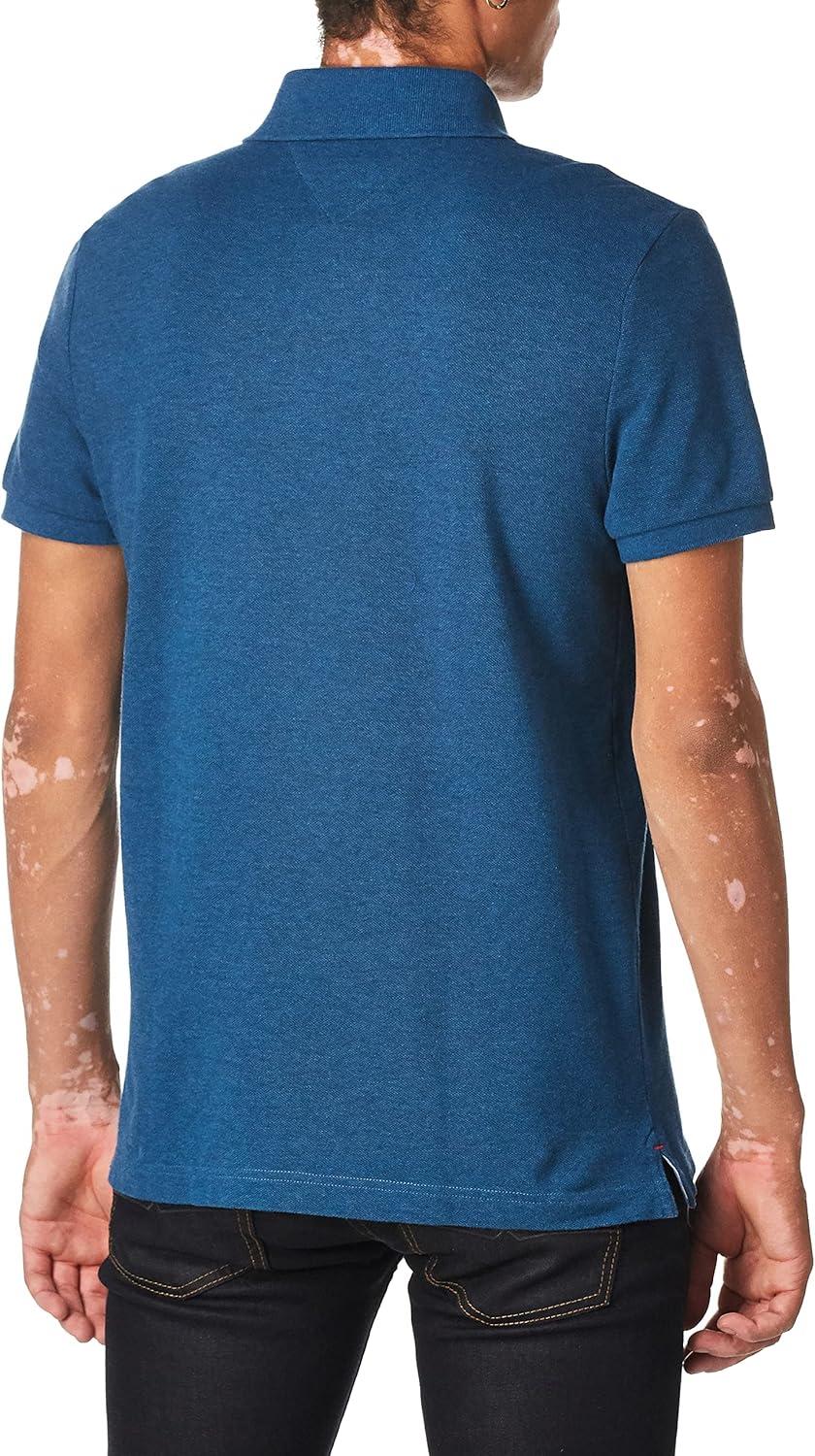 imageTommy Hilfiger Mens Short Sleeve Cotton Pique Polo Shirt in Regular FitLegion Blue Heather