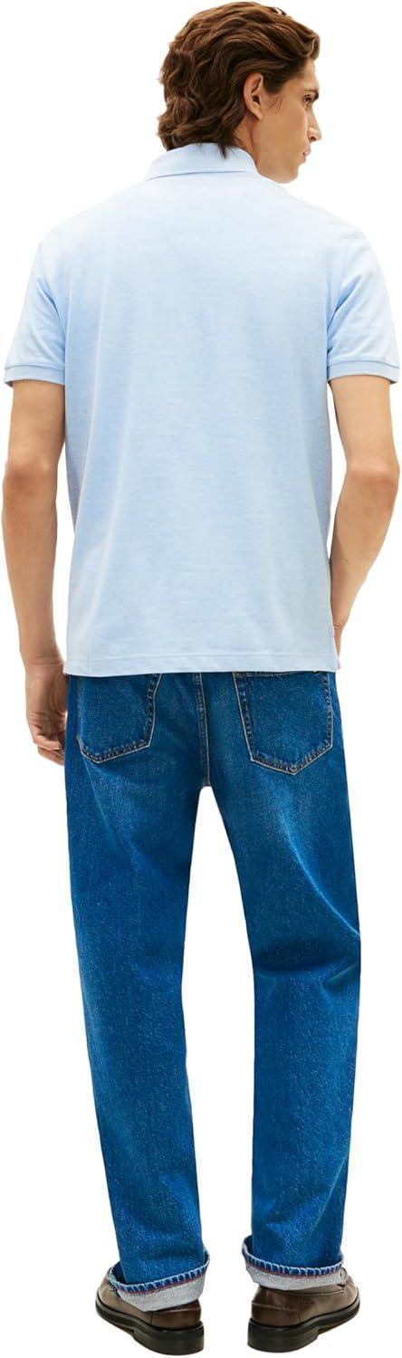 imageTommy Hilfiger Mens Short Sleeve Cotton Pique Polo Shirt in Regular FitMalaga Blue Heather