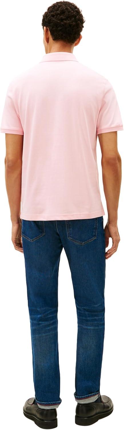 imageTommy Hilfiger Mens Short Sleeve Cotton Pique Polo Shirt in Regular FitPebble Pink