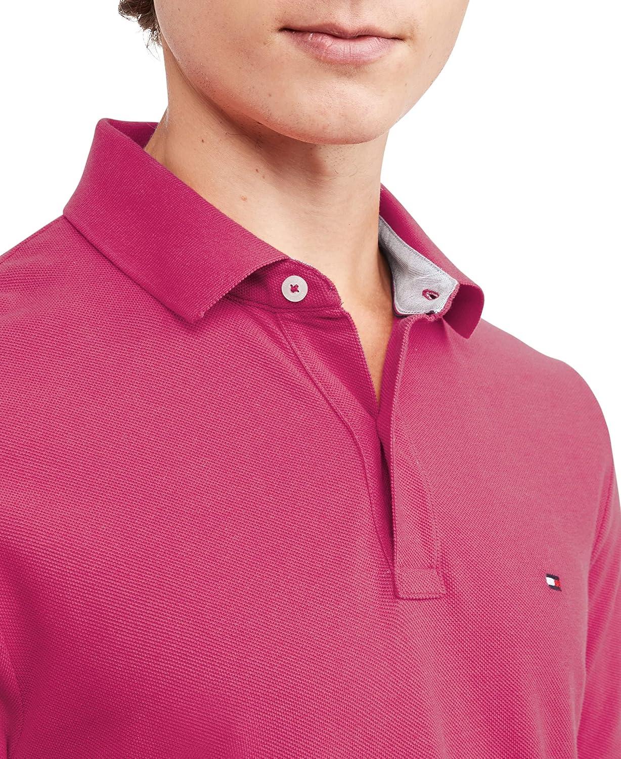 imageTommy Hilfiger Mens Short Sleeve Cotton Pique Polo Shirt in Regular FitRaspberry Sorbet