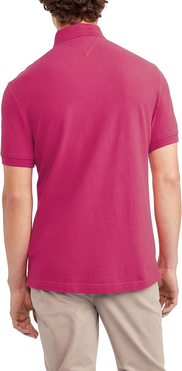imageTommy Hilfiger Mens Short Sleeve Cotton Pique Polo Shirt in Regular FitRaspberry Sorbet
