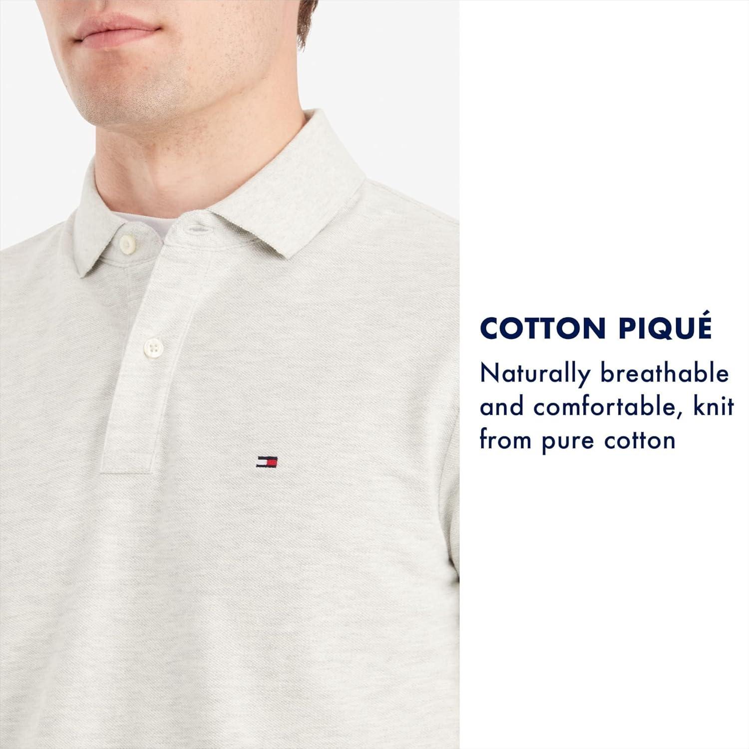 imageTommy Hilfiger Mens Short Sleeve Cotton Pique Polo Shirt in Regular FitWarm Yellow