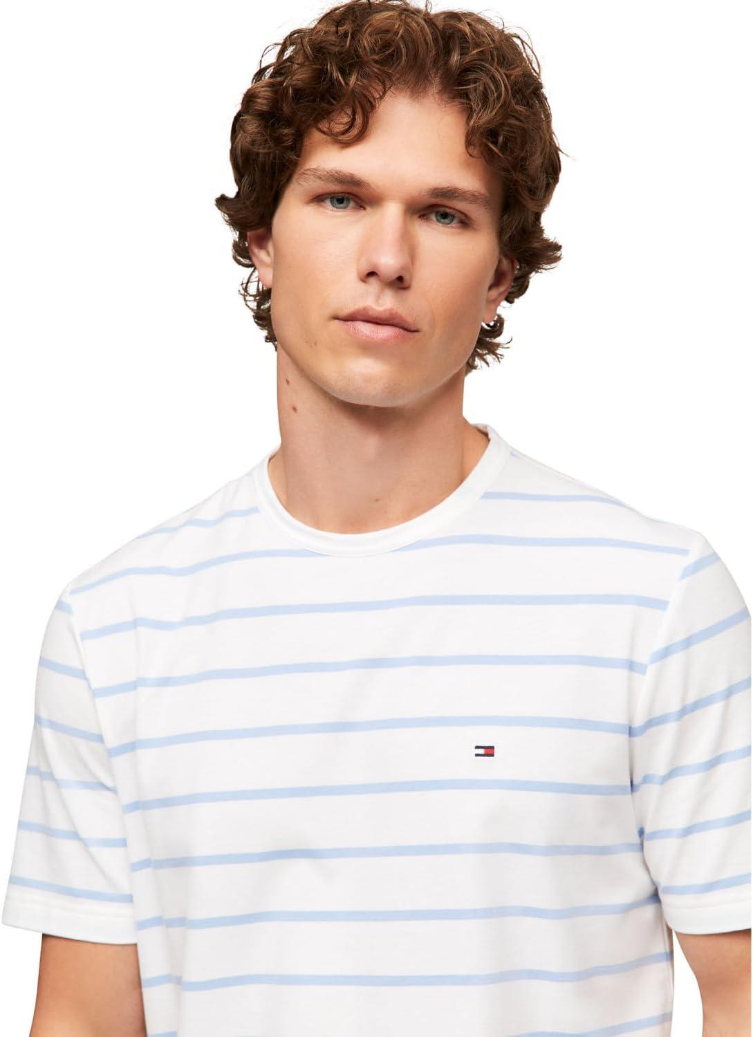 imageTommy Hilfiger Mens Short Sleeve Dry Fit and Moisture Wicking TShirtsVessel BlueWhite
