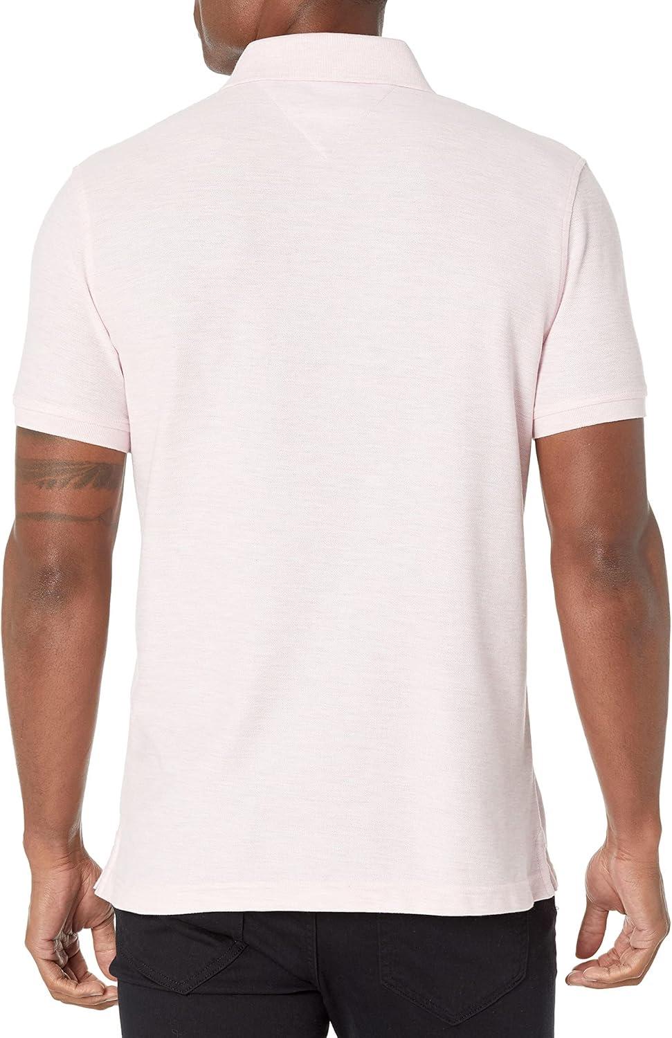 imageTommy Hilfiger Mens Short Sleeve Moisture Wicking Stretch Polo Shirt with Quick Dry UV ProtectionB4453 Pink Heather
