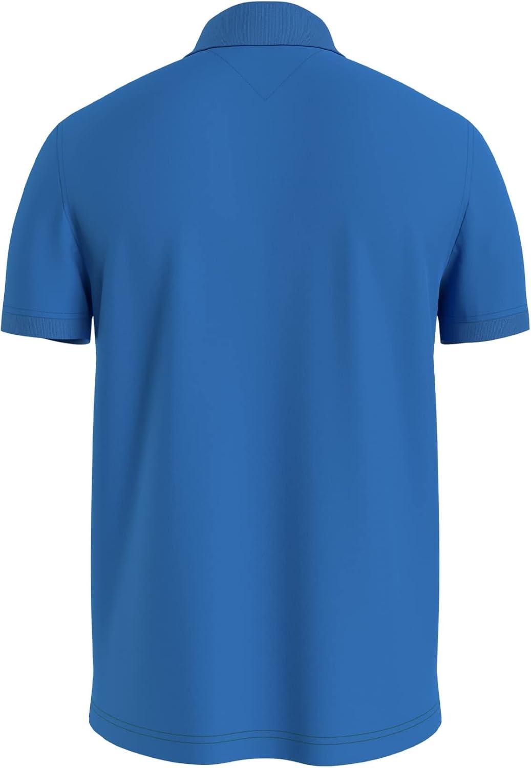 imageTommy Hilfiger Mens Short Sleeve Moisture Wicking Stretch Polo Shirt with Quick Dry UV ProtectionBlue Blitz