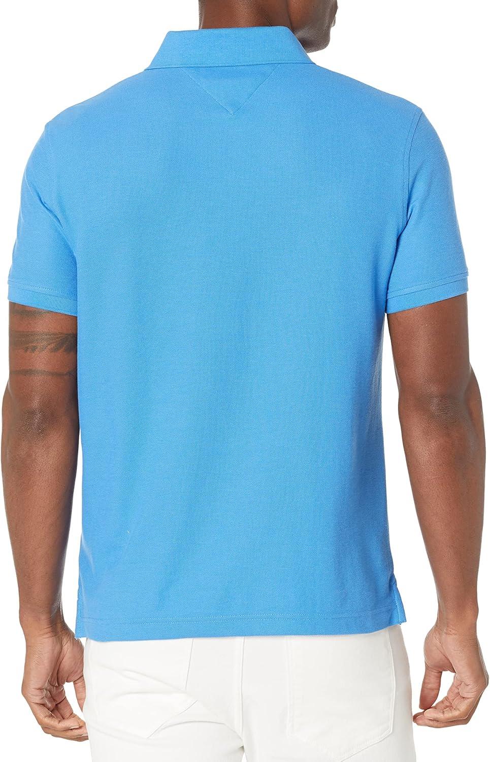imageTommy Hilfiger Mens Short Sleeve Moisture Wicking Stretch Polo Shirt with Quick Dry UV ProtectionBlue Blitz