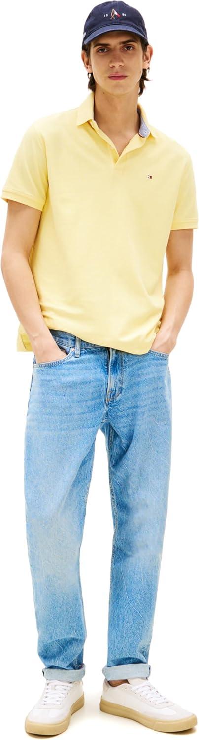 imageTommy Hilfiger Mens Short Sleeve Moisture Wicking Stretch Polo Shirt with Quick Dry UV ProtectionCitronella