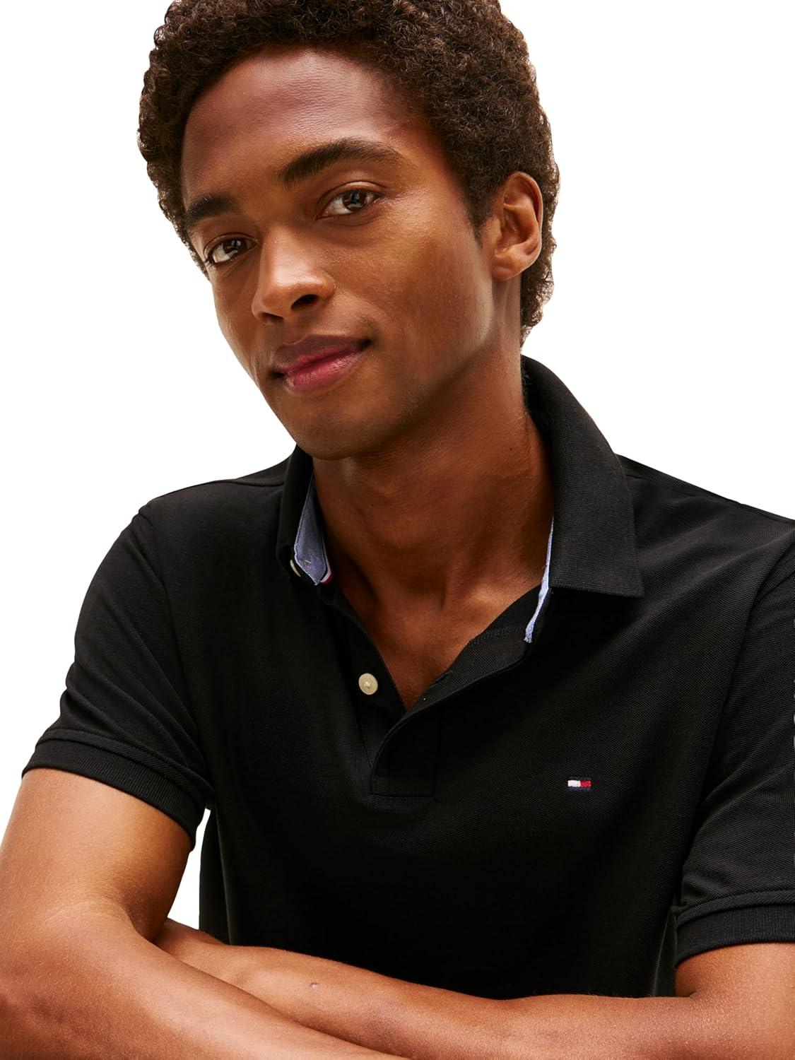 imageTommy Hilfiger Mens Short Sleeve Moisture Wicking Stretch Polo Shirt with Quick Dry UV ProtectionDark Sable