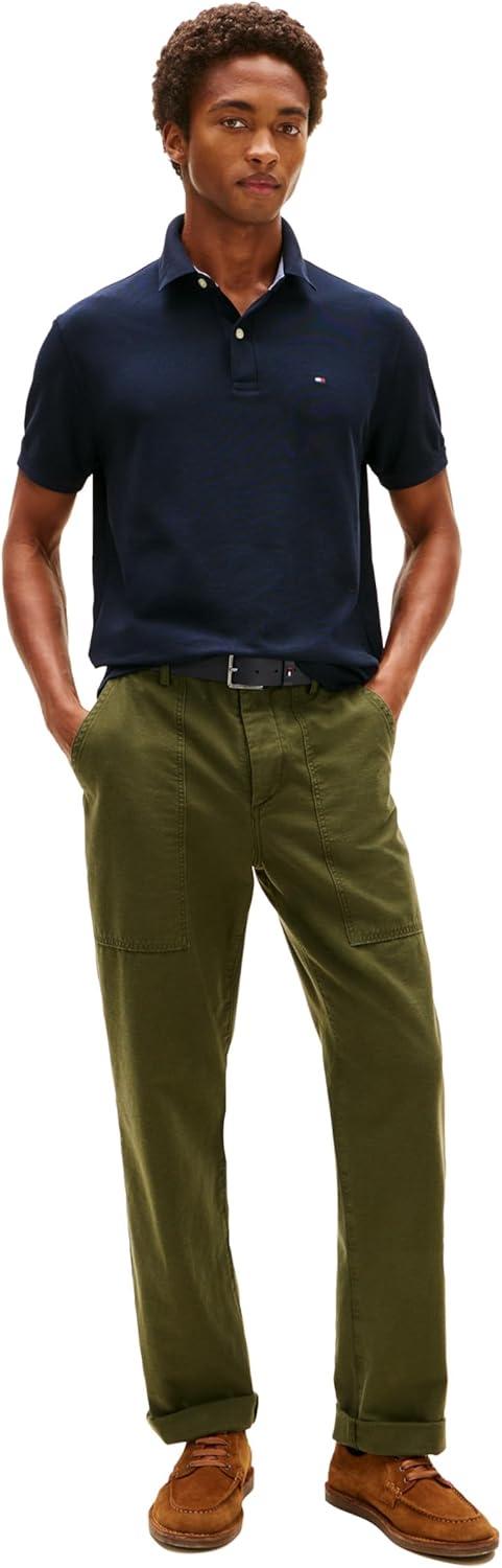 imageTommy Hilfiger Mens Short Sleeve Moisture Wicking Stretch Polo Shirt with Quick Dry UV ProtectionDesert Sky