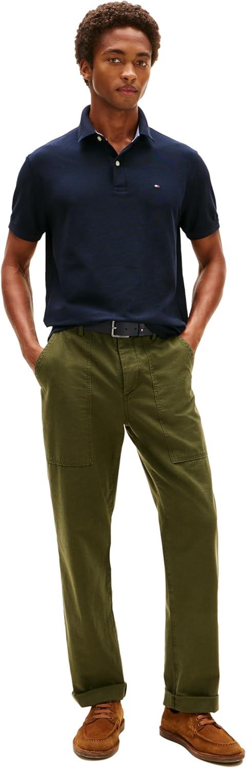 imageTommy Hilfiger Mens Short Sleeve Moisture Wicking Stretch Polo Shirt with Quick Dry UV ProtectionDesert Sky
