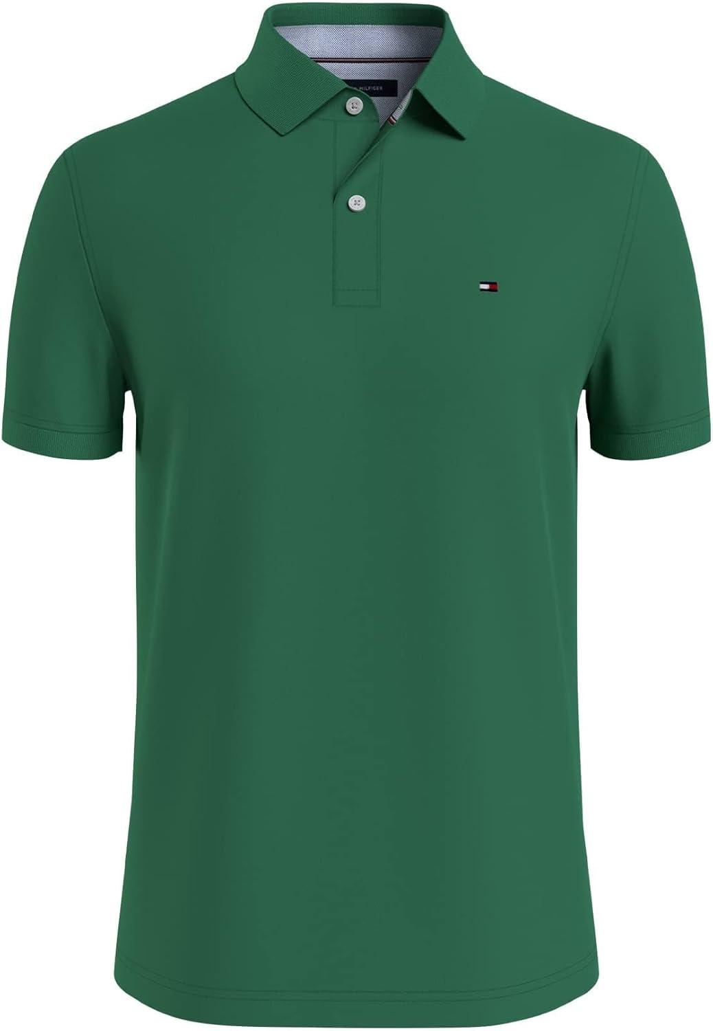 imageTommy Hilfiger Mens Short Sleeve Moisture Wicking Stretch Polo Shirt with Quick Dry UV ProtectionEchos of Green