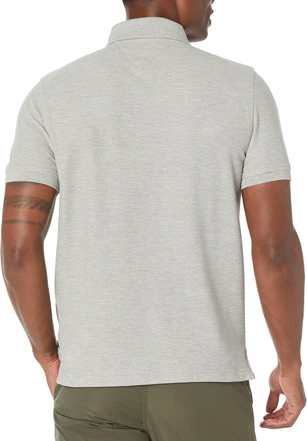 imageTommy Hilfiger Mens Short Sleeve Moisture Wicking Stretch Polo Shirt with Quick Dry UV ProtectionGrey Heather