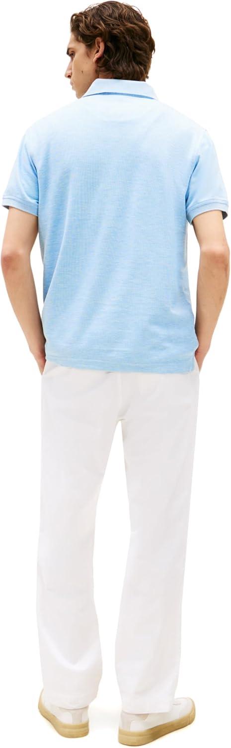 imageTommy Hilfiger Mens Short Sleeve Moisture Wicking Stretch Polo Shirt with Quick Dry UV ProtectionLight Blue Heather