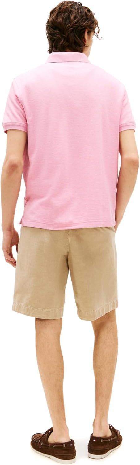 imageTommy Hilfiger Mens Short Sleeve Moisture Wicking Stretch Polo Shirt with Quick Dry UV ProtectionLight Red Heather