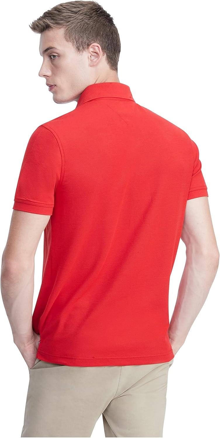 imageTommy Hilfiger Mens Short Sleeve Moisture Wicking Stretch Polo Shirt with Quick Dry UV ProtectionPrimary Red