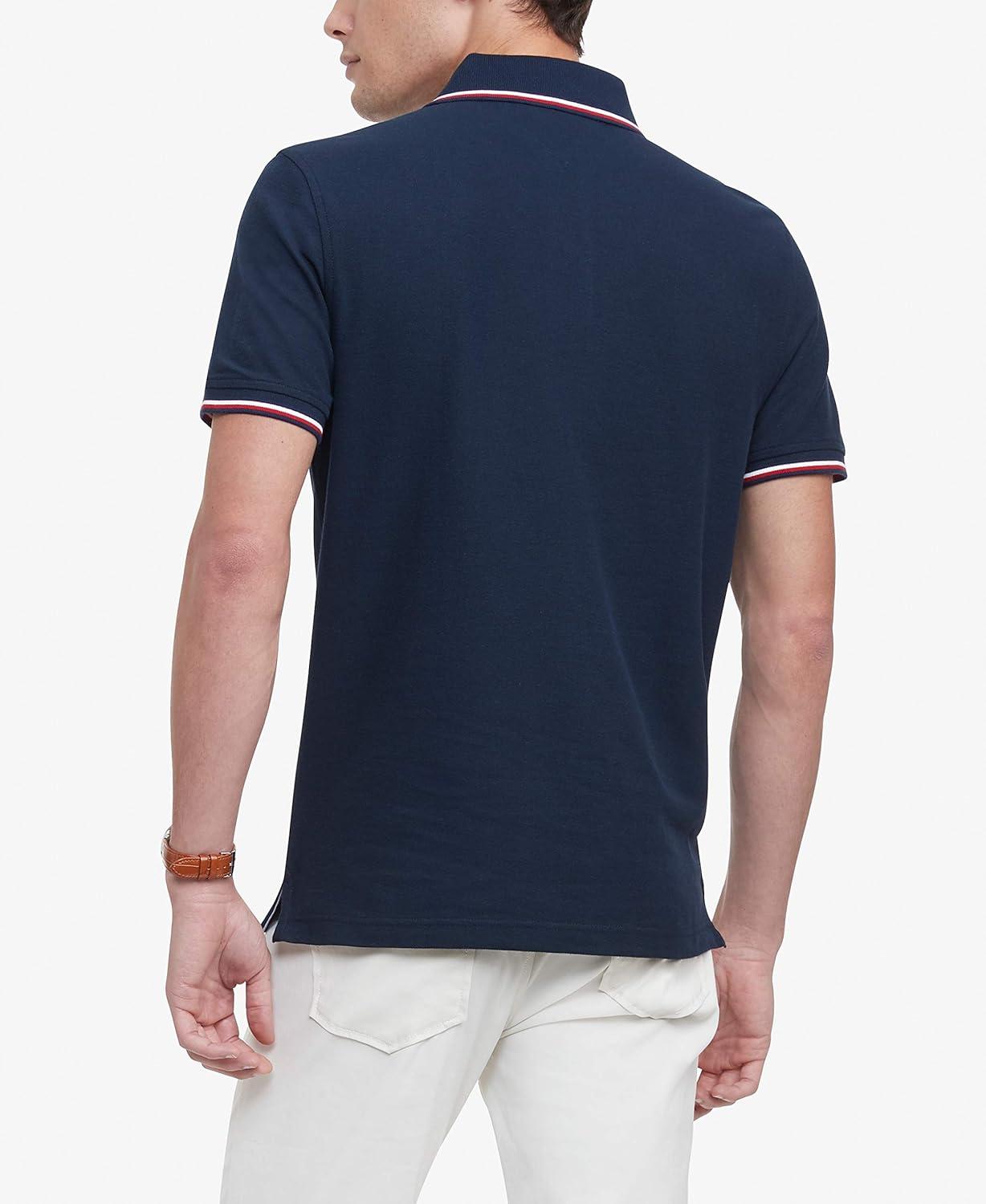 imageTommy Hilfiger Mens Short Sleeve Moisture Wicking Stretch Polo Shirt with Quick Dry UV ProtectionSky Captain