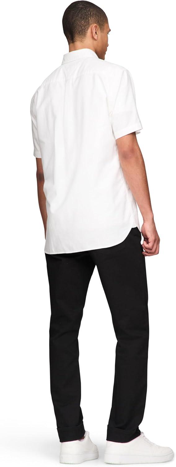 imageTommy Hilfiger Mens Short Sleeve Oxford Shirts in Regular Fit Mens Button Down ShirtsOptic White
