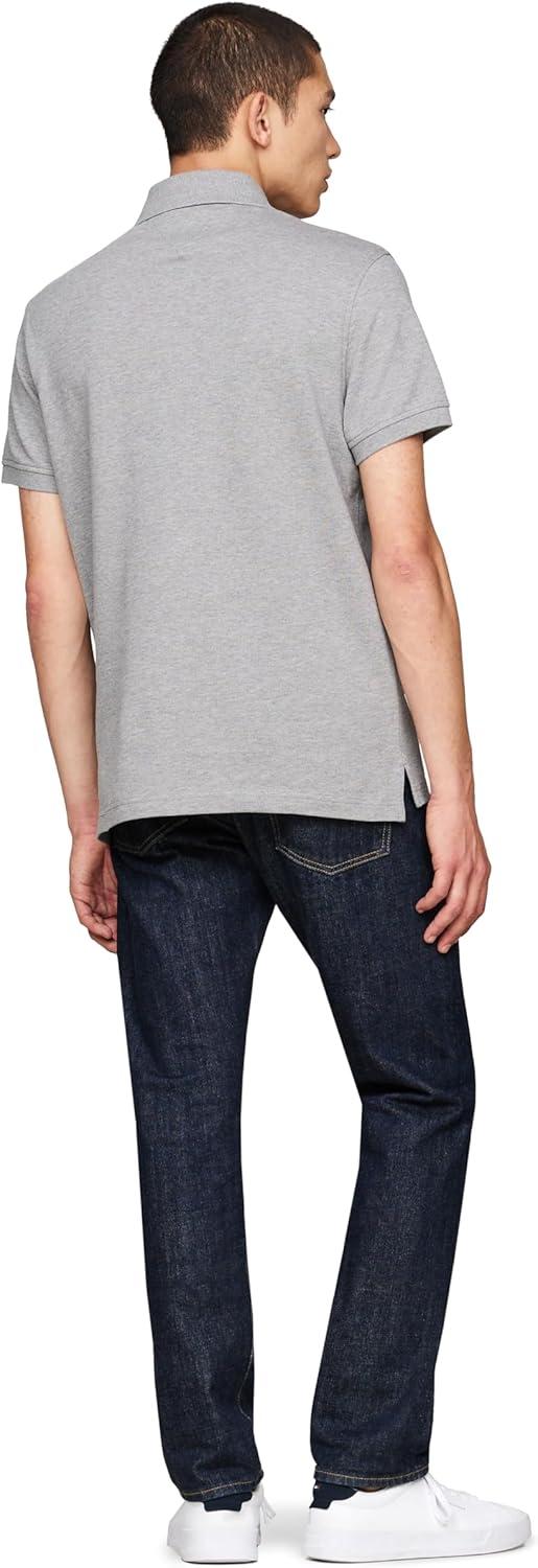 imageTommy Hilfiger Mens Short Sleeve Polo Shirts in Classic Fit with Stretch and Organic Pique CottonMedium Grey Heather