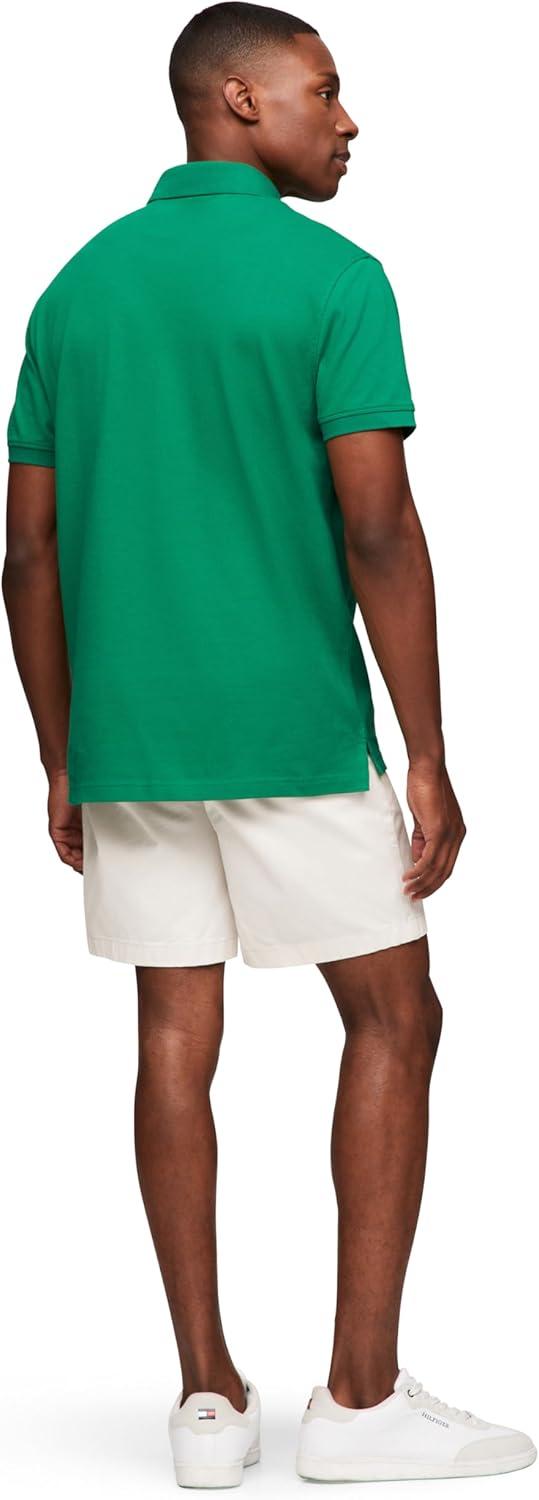imageTommy Hilfiger Mens Short Sleeve Polo Shirts in Classic Fit with Stretch and Organic Pique CottonNouveau Green