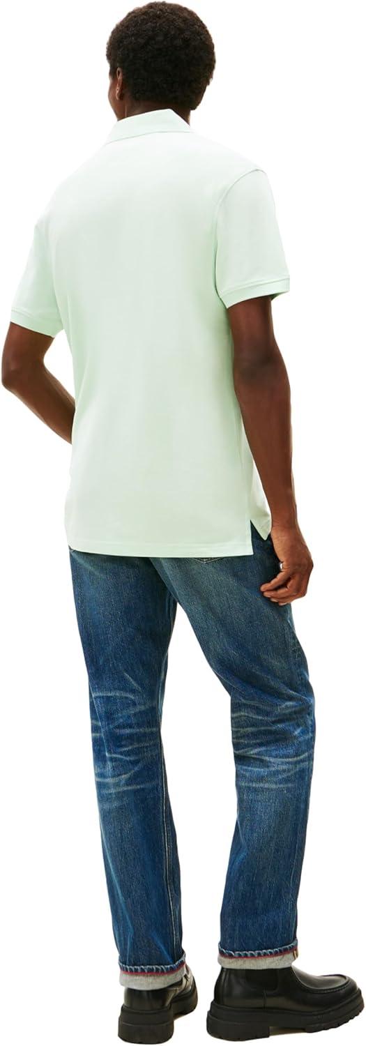 imageTommy Hilfiger Mens Short Sleeve Polo Shirts in Classic Fit with Stretch and Organic Pique CottonOpal Green