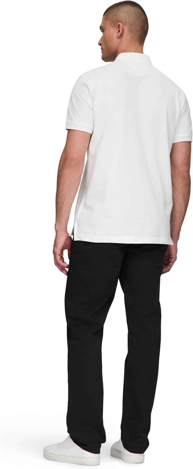 imageTommy Hilfiger Mens Short Sleeve Polo Shirts in Classic Fit with Stretch and Organic Pique CottonWhite