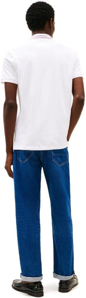 imageTommy Hilfiger Mens Short Sleeve Polo Shirts in Regular Fit with Designs Available in Big and TallWhite