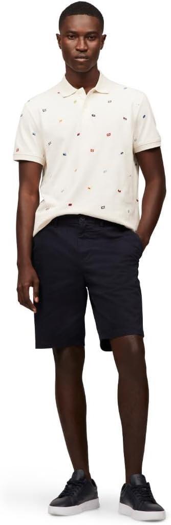 imageTommy Hilfiger Mens Short Sleeve Polo Shirts in Regular Fit with Stretch and Organic Pique CottonIvory Petal
