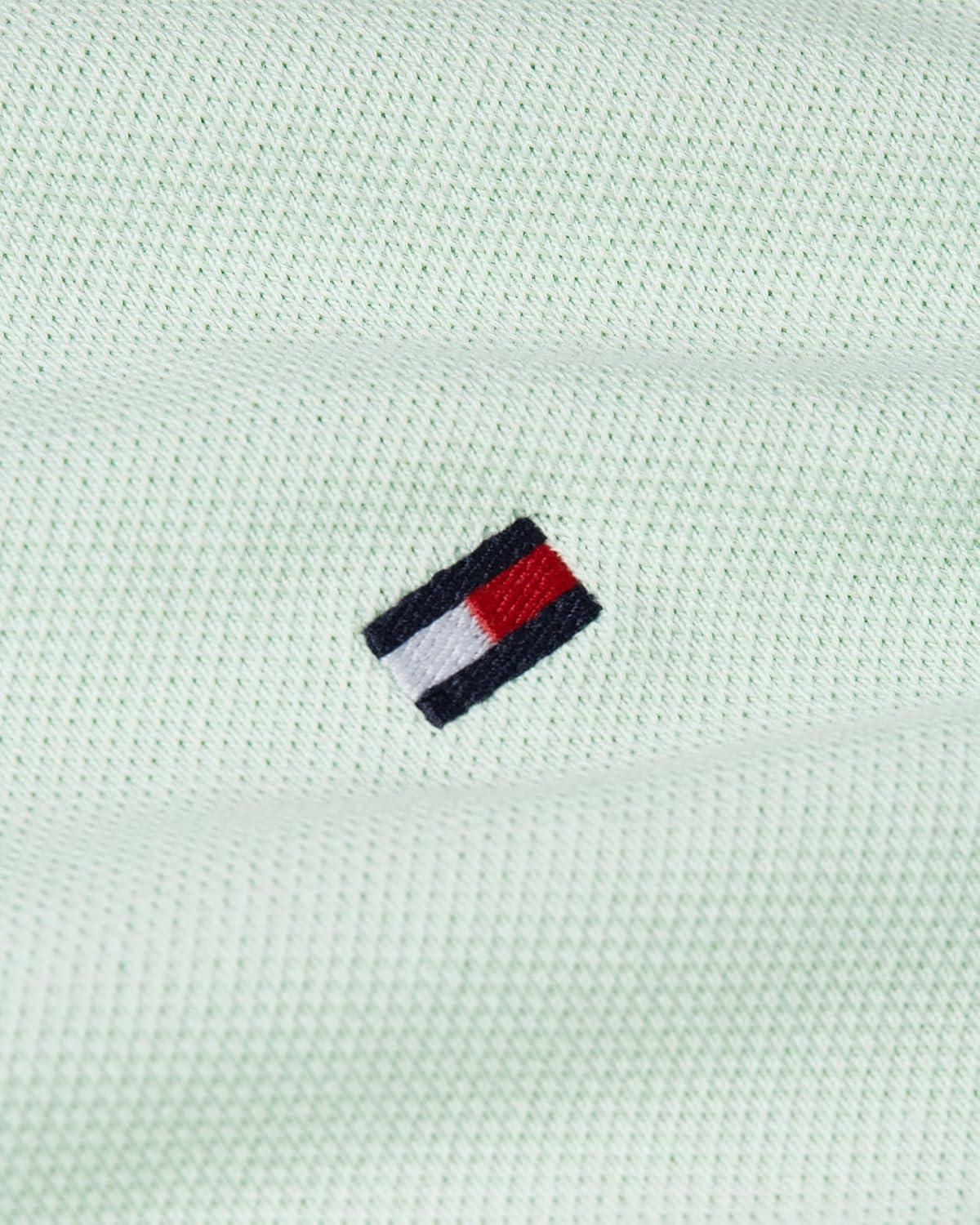 imageTommy Hilfiger Mens Short Sleeve Polo Shirts in Regular Fit with Stretch and Organic Pique CottonOpal Green