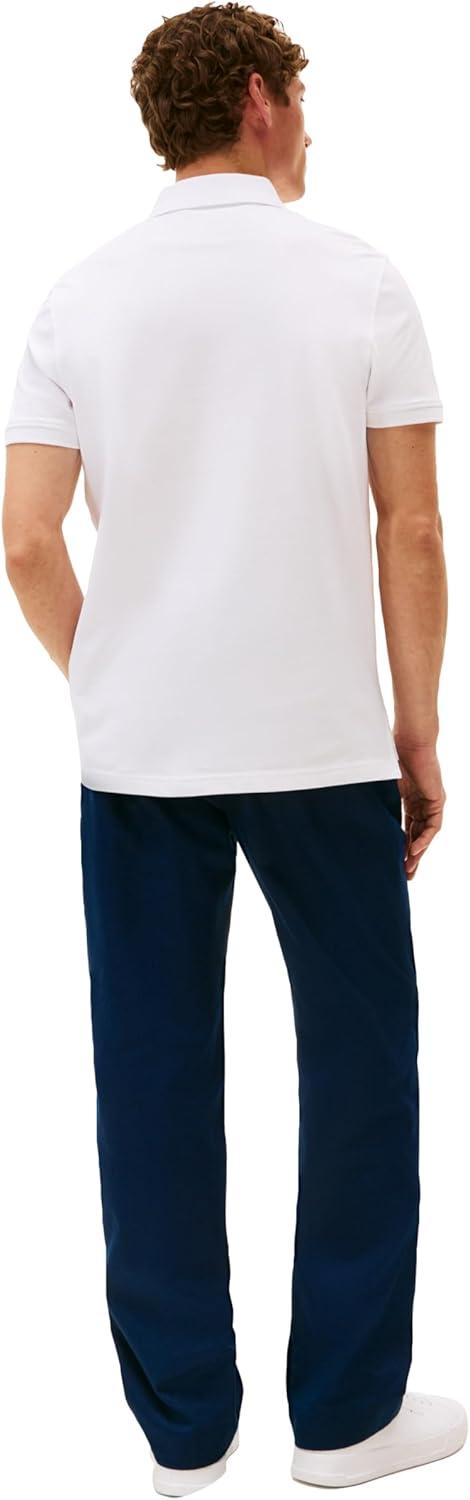 imageTommy Hilfiger Mens Short Sleeve Polo Shirts in Regular Fit with Stretch and Organic Pique CottonWhite