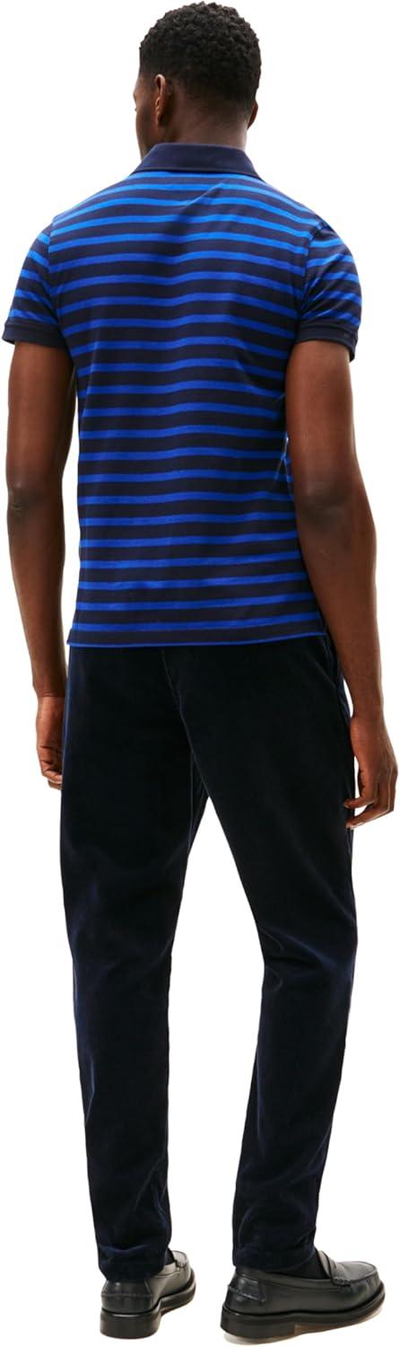 imageTommy Hilfiger Mens Short Sleeve Polo Shirts in Slim Fit with Stretch and Organic Pique CottonDesert Sky Wedge Blue