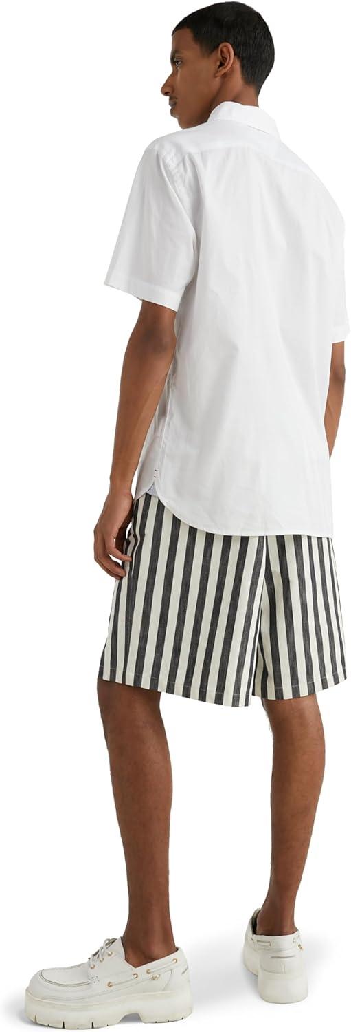 imageTommy Hilfiger Mens Short Sleeve Poplin Shirts in Regular Fit Mens Button Down ShirtsWhite