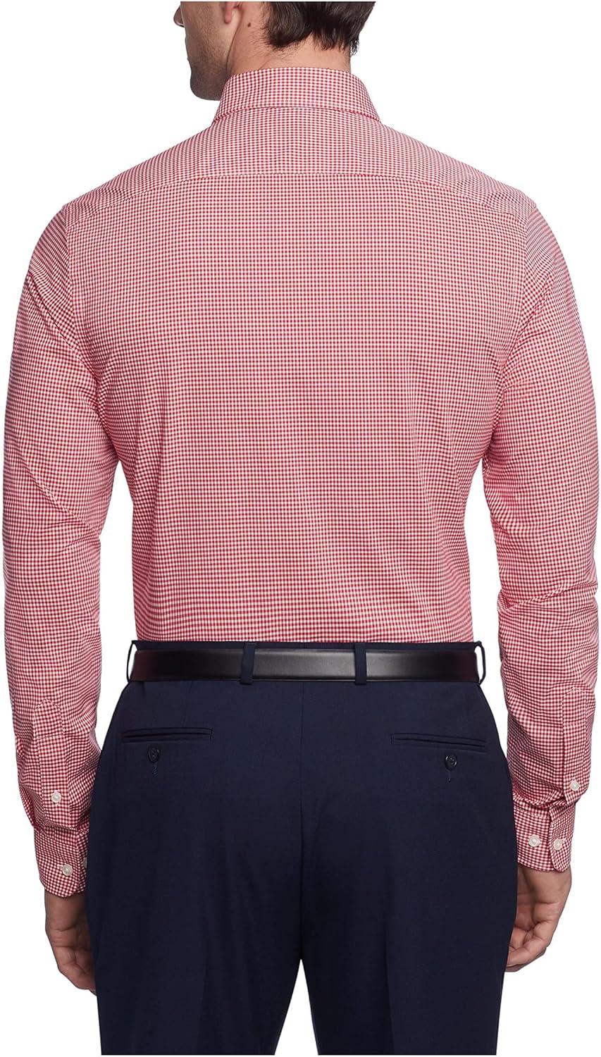 imageTommy Hilfiger Mens Slim Fit Non Iron Gingham Dress ShirtLava