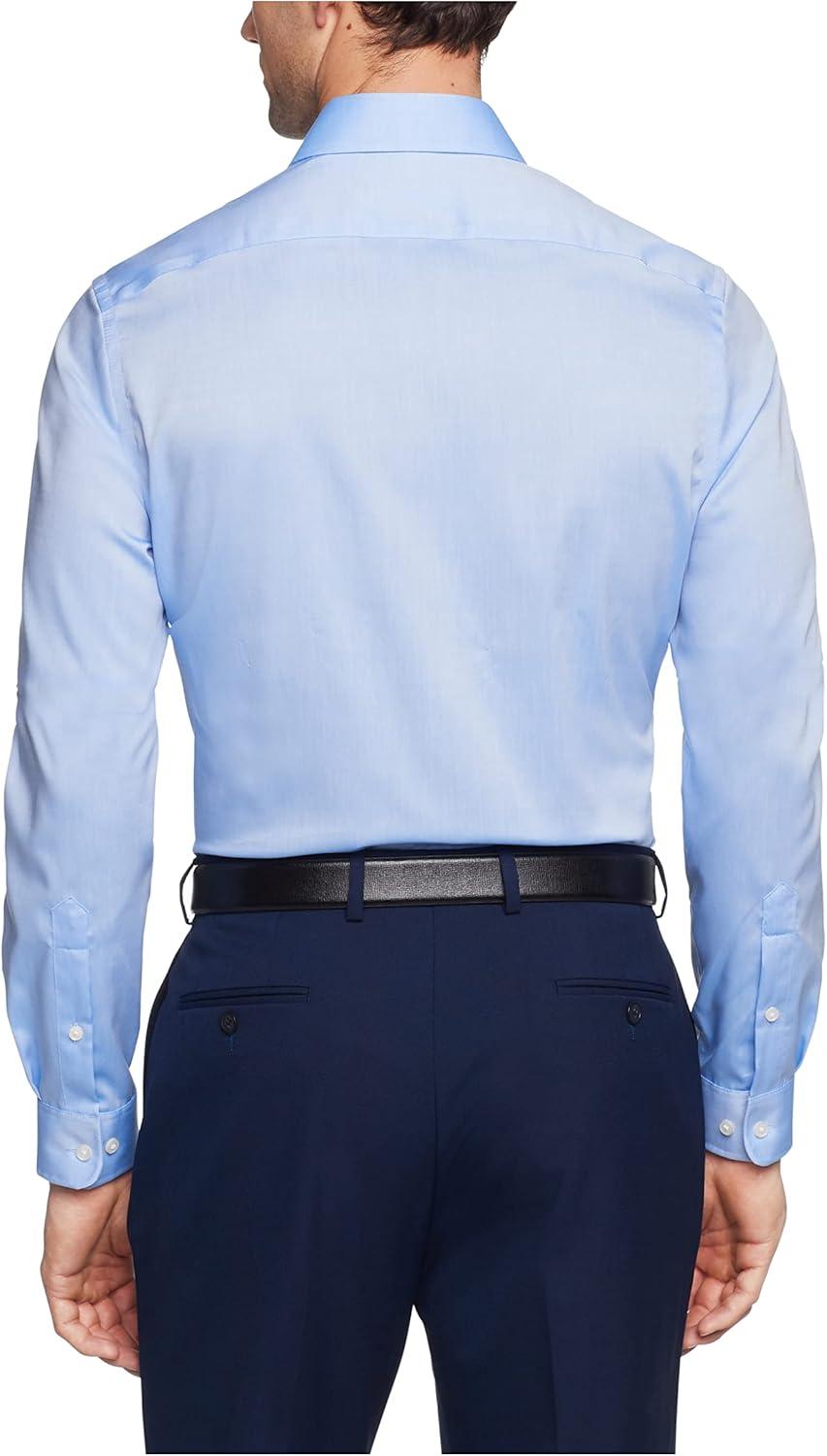 imageTommy Hilfiger Mens Slim Fit Non Iron Solid Dress ShirtBlue