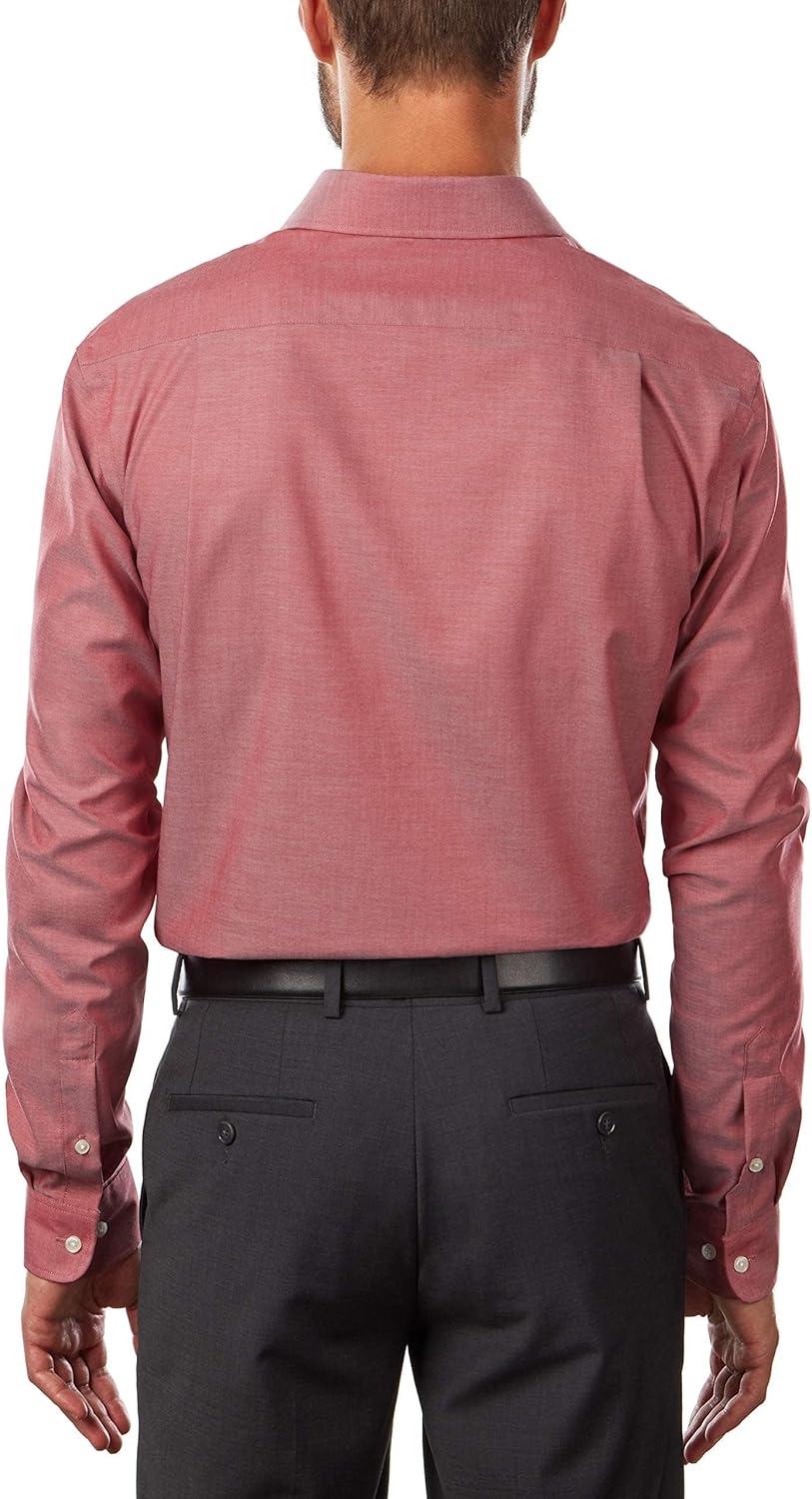 imageTommy Hilfiger Mens Slim Fit Non Iron Solid Dress ShirtCayenne