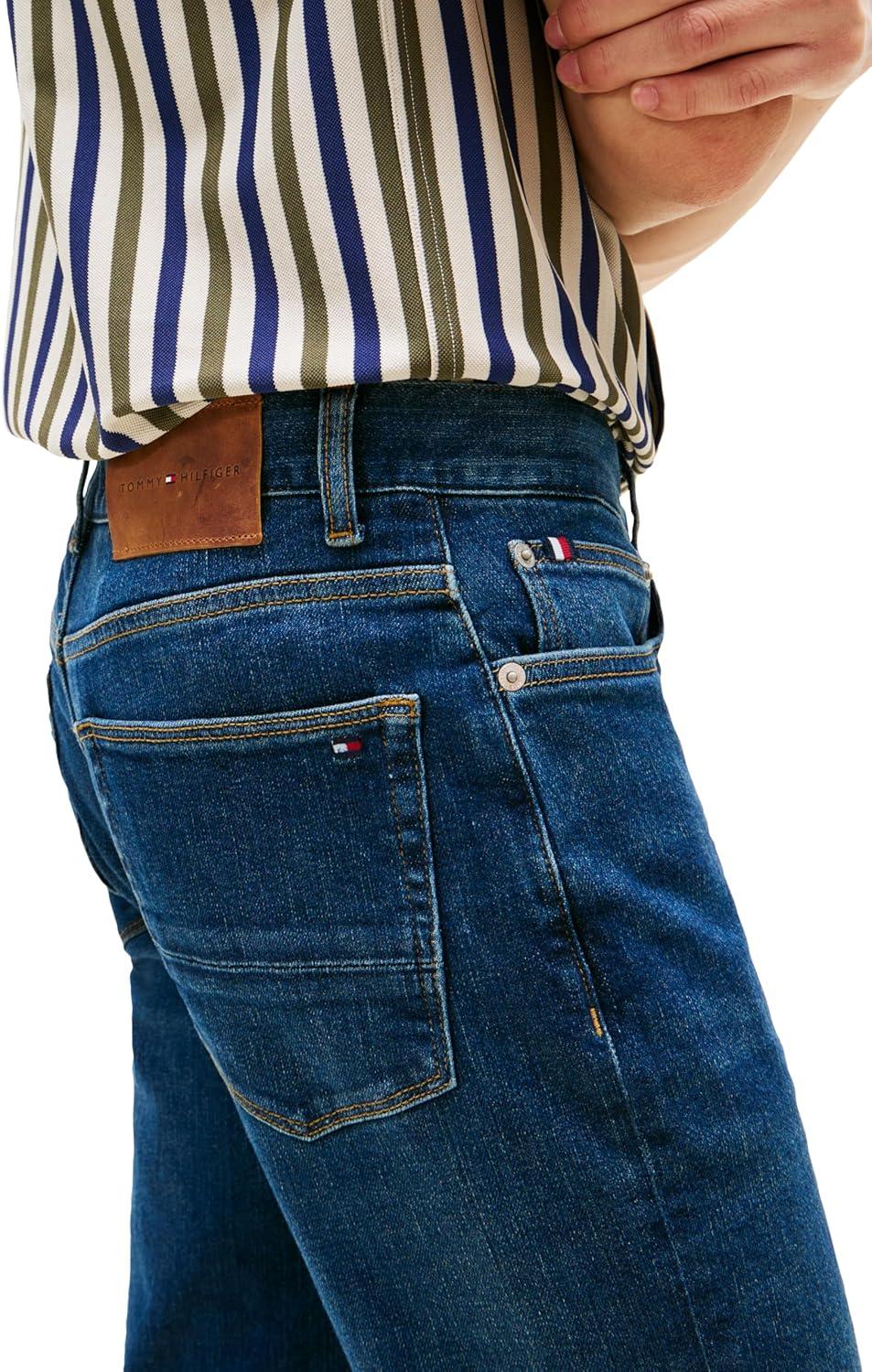imageTommy Hilfiger Mens Slim Fit Stretch Jeans for MenDark Indigo