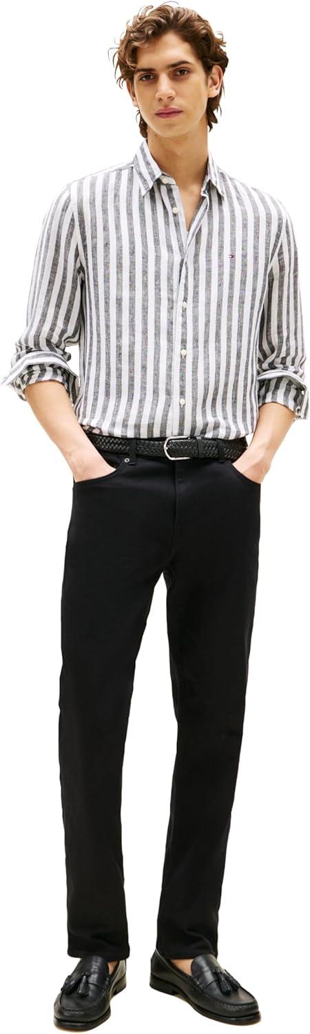 imageTommy Hilfiger Mens Slim Straight Fit Stretch Jeans for MenBlack