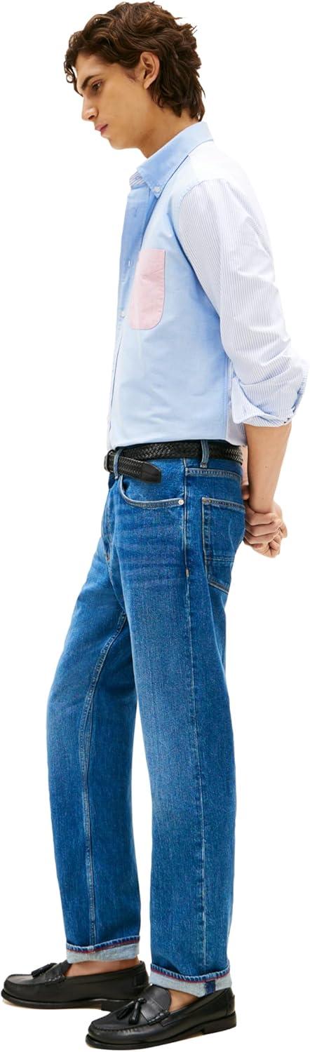 imageTommy Hilfiger Mens Straight Fit Stretch Jeans for MenMed Indigo