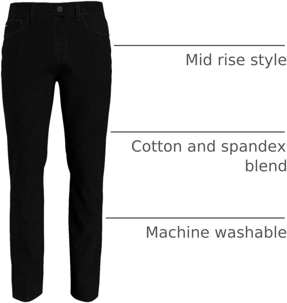 imageTommy Hilfiger Mens Straight Fit Stretch JeansBlack Denim