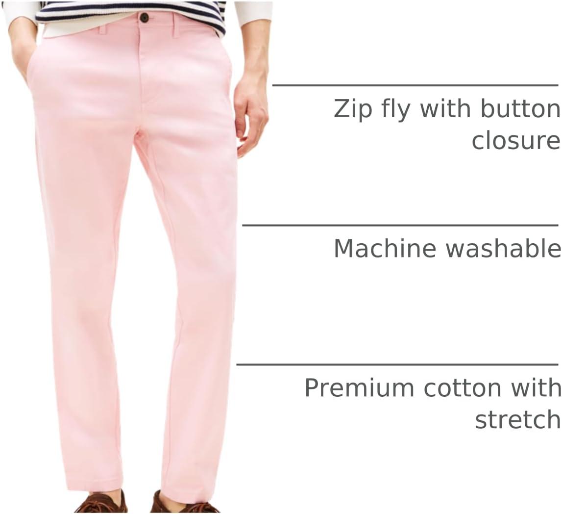 imageTommy Hilfiger Mens Stretch Cotton Chino Pants in Slim FitPink Shade
