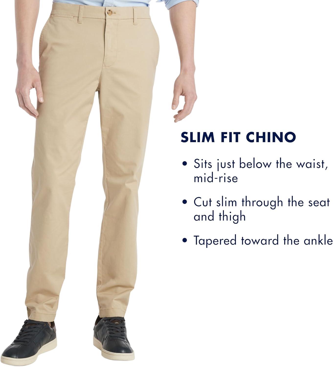 imageTommy Hilfiger Mens Stretch Cotton Chino Pants in Slim FitPink Shade