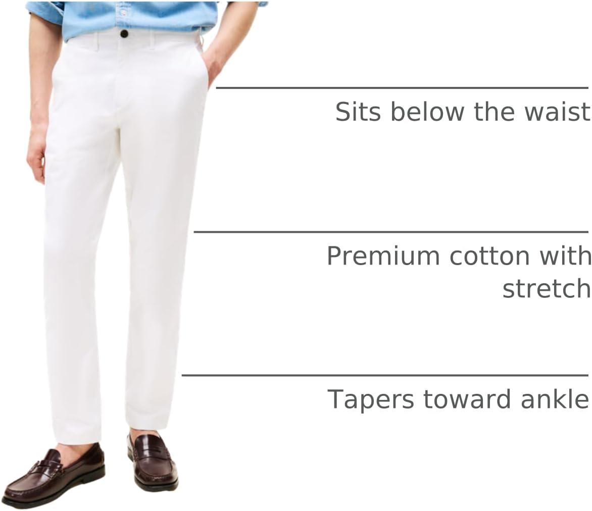 imageTommy Hilfiger Mens Stretch Cotton Chino Pants in Slim FitTh Optic White