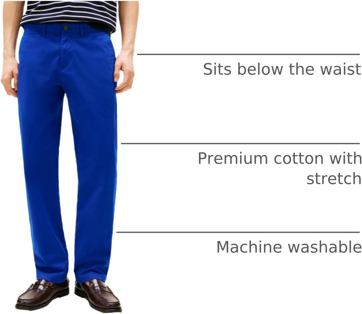 imageTommy Hilfiger Mens Stretch Cotton Chino Pants in Slim FitWedge Blue