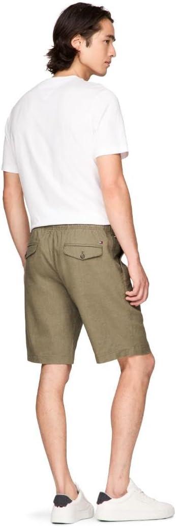 imageTommy Hilfiger Mens Summer Linen Shorts 10 Inch in Relaxed FitArmy Green